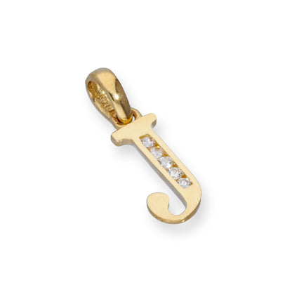 9ct Gold & Clear CZ Crystal Hanging Alphabet Letter Charm A-Z
