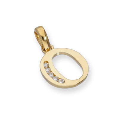 9ct Gold & Clear CZ Crystal Hanging Alphabet Letter Charm A-Z