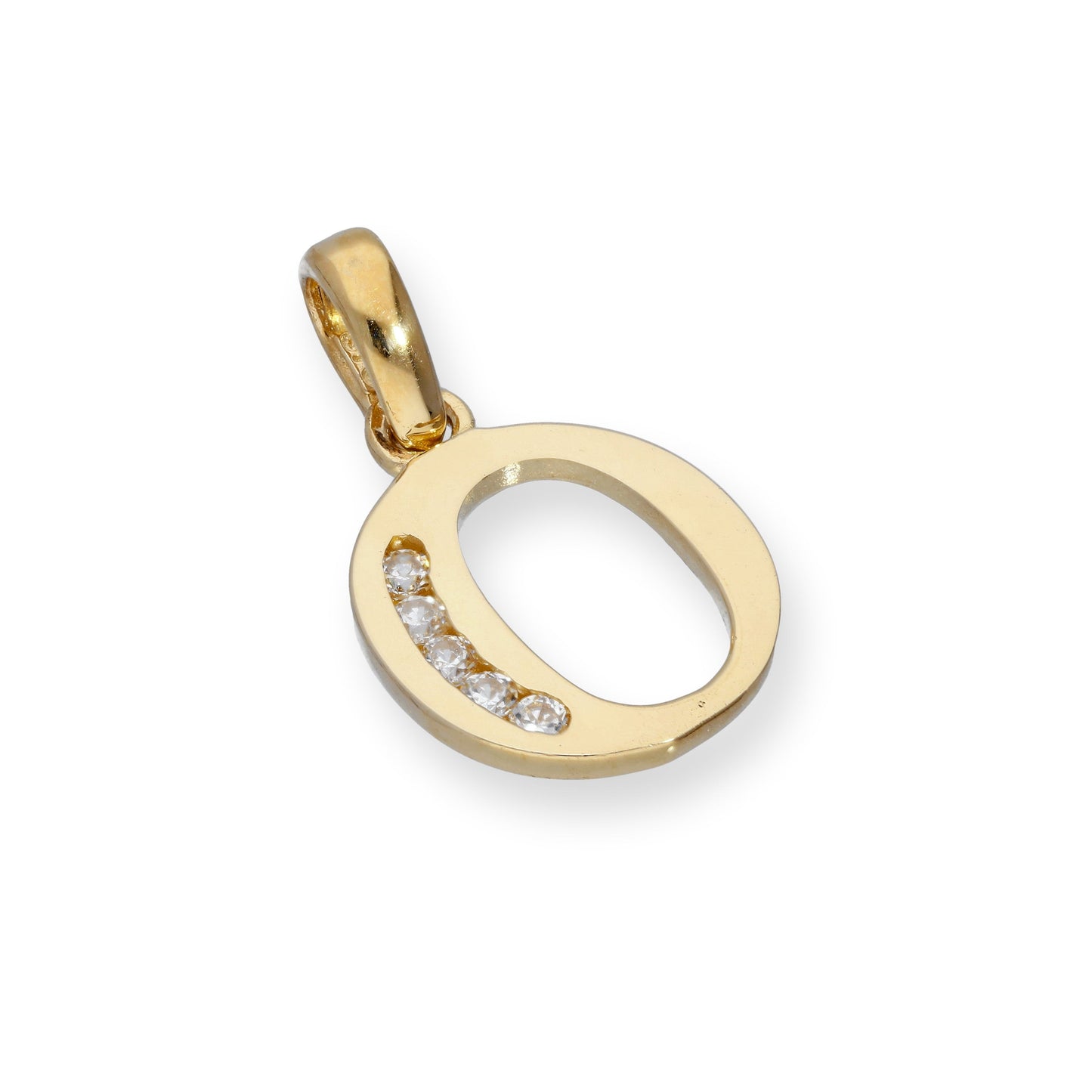 9ct Gold & Clear CZ Crystal Hanging Alphabet Letter Charm A-Z