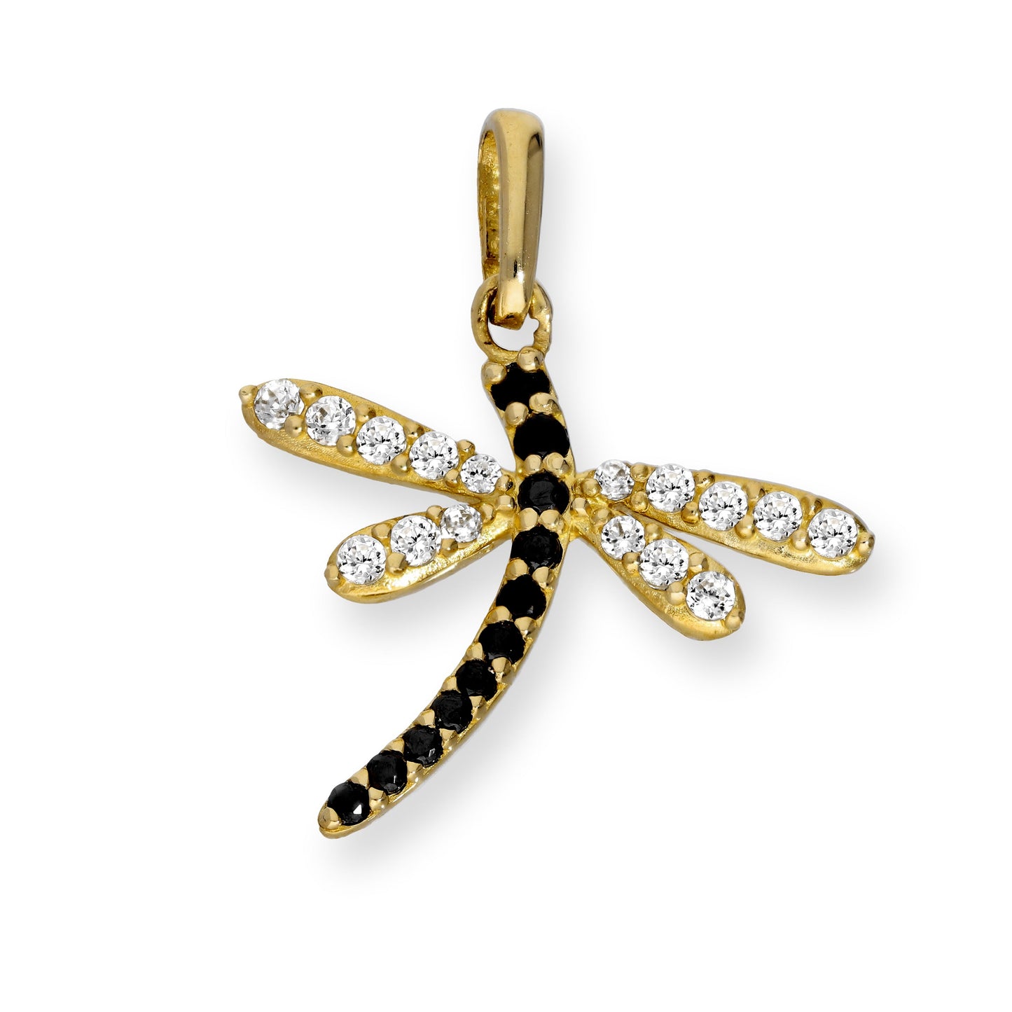9ct Gold & CZ Crystal Dragonfly Charm