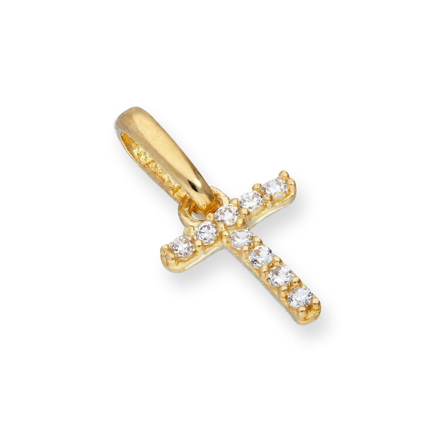 9ct Gold & Clear CZ Crystal Hanging Script Alphabet Letter Charm A-Z