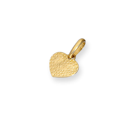 9ct Gold Hammered Finish Heart Charm