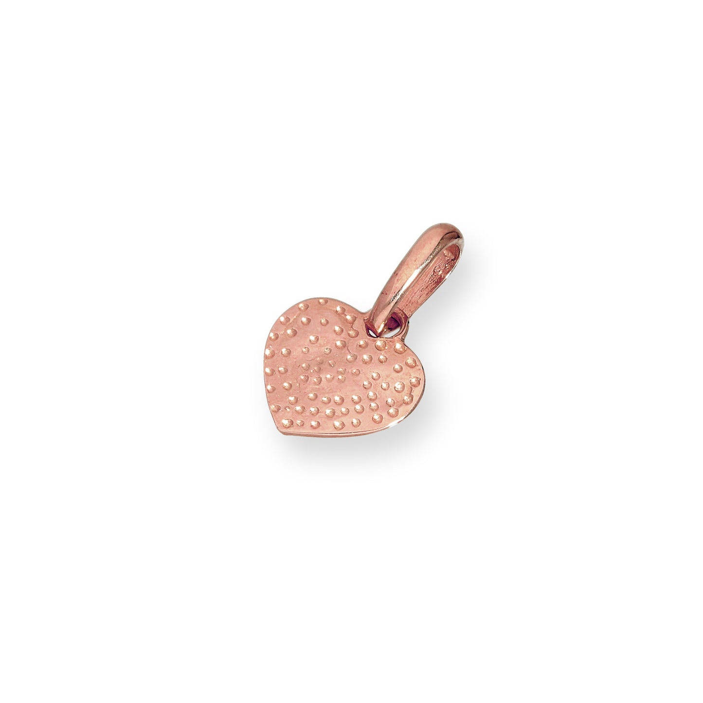 9ct Rose Gold Hammered Finish Heart Charm