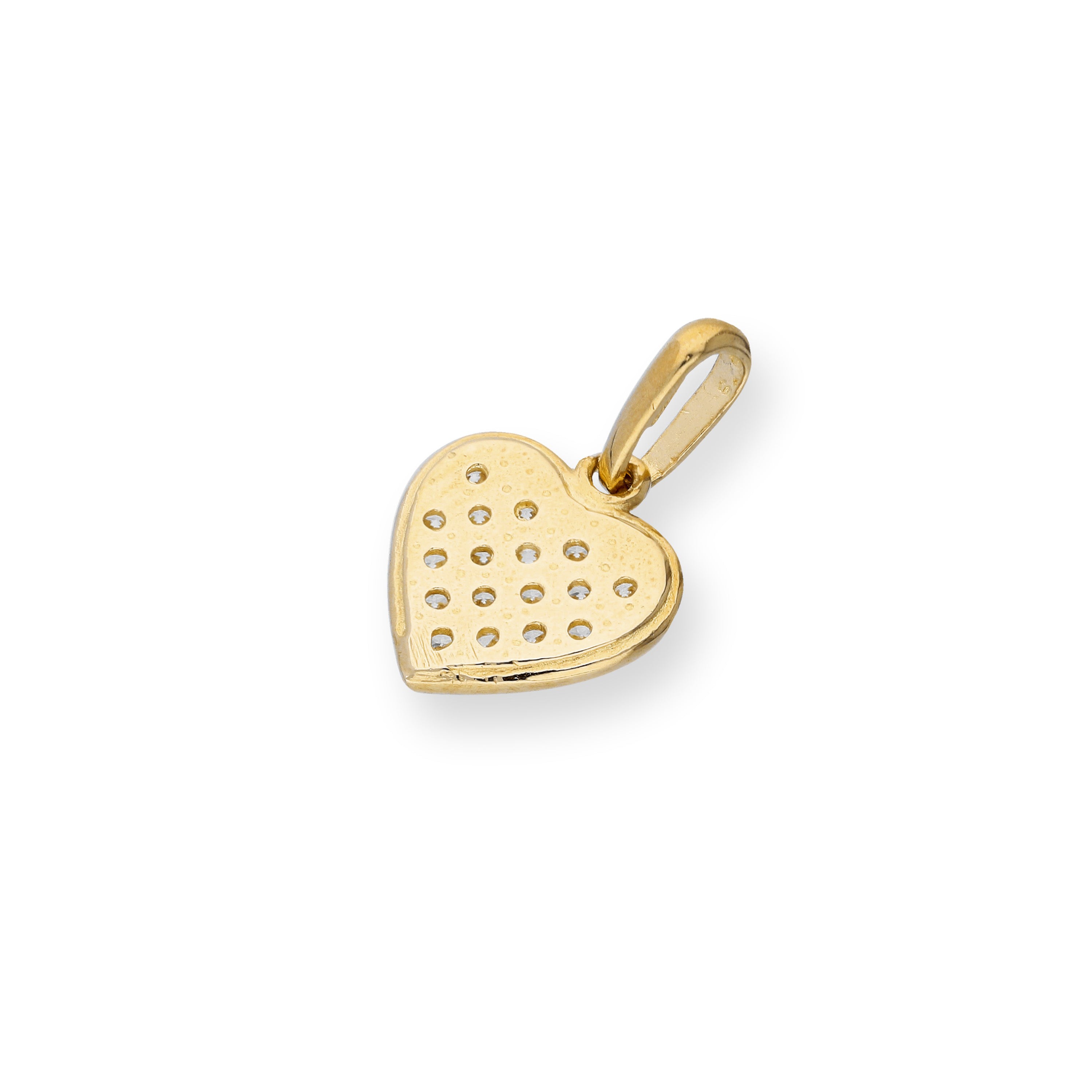 9ct Gold & Clear CZ Crystal Heart Charm | Sayers London