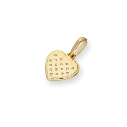 9ct Gold & Clear CZ Crystal Heart Charm