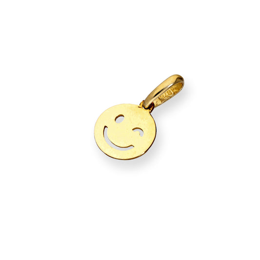 9ct Gold Winking Smiley Face Charm