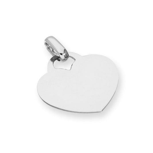 9ct White Gold Engravable Heart Charm