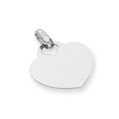 9ct White Gold Engravable Heart Charm