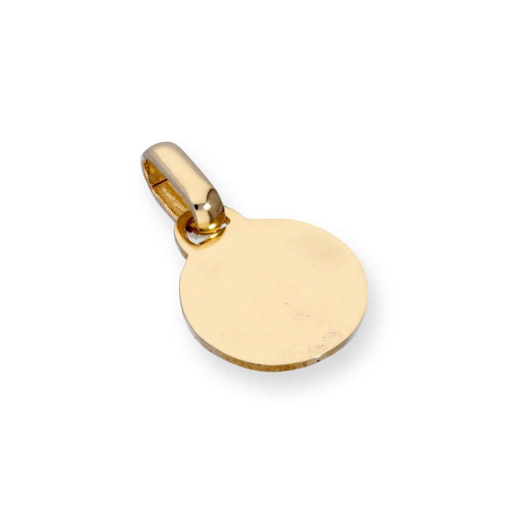 9ct gold engravable round charm