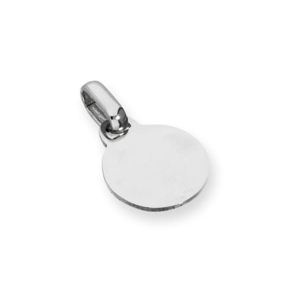 9ct White Gold Engravable Round Charm