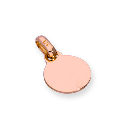 9ct Rose Gold Engravable Round Charm