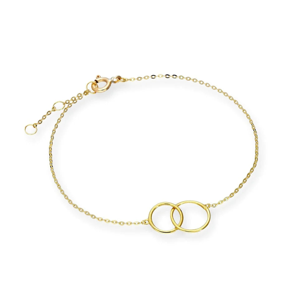 9ct Gold 7 Inch Karma Circles Bracelet