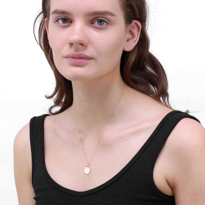 9ct Rose Gold Small Engravable Circle Pendant Necklace 16 - 18 Inches