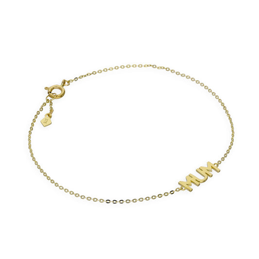 9ct Gold 7 Inch Mum Bracelet