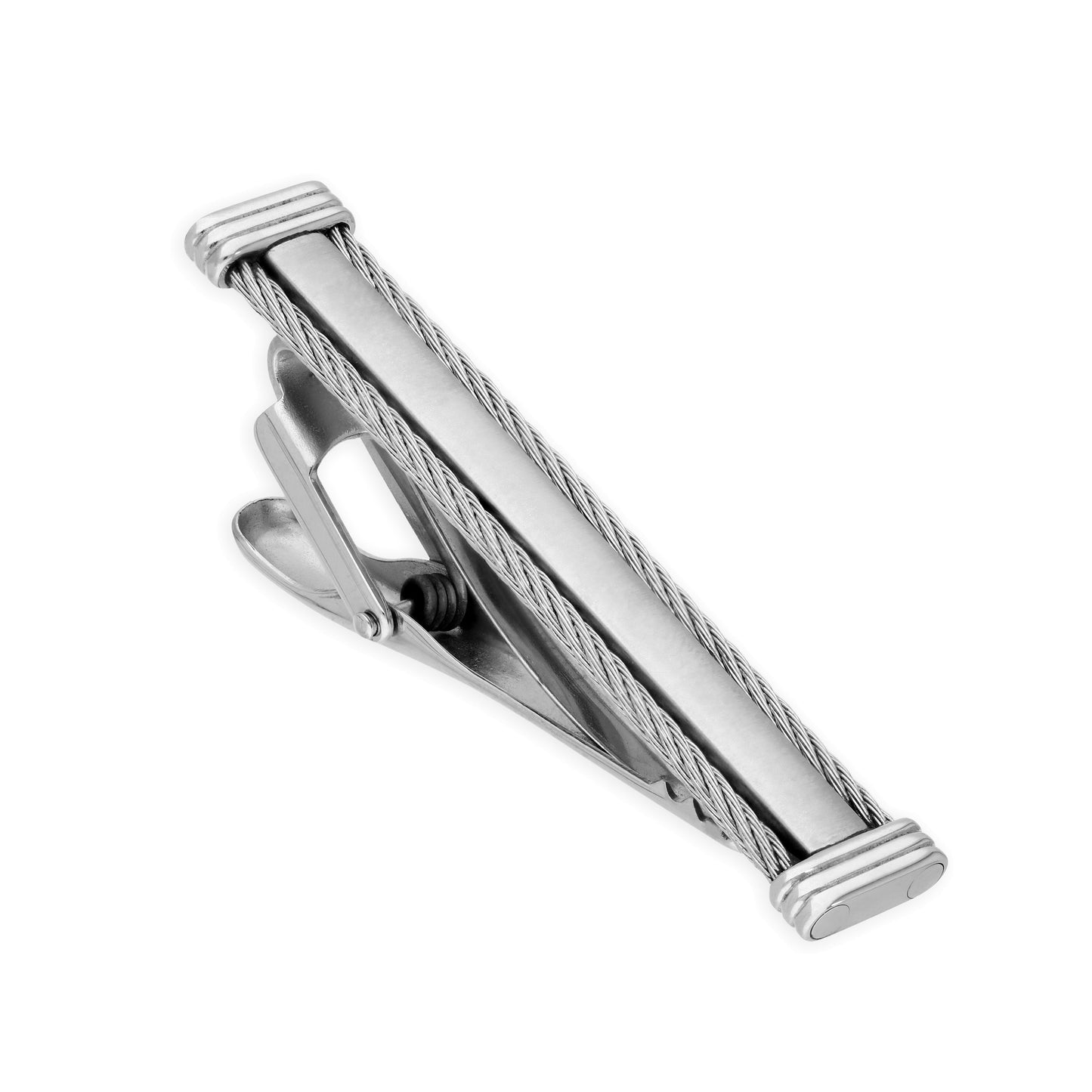Roped Stainless Steel Lever Back Tie Slide with Engravable ID Plate