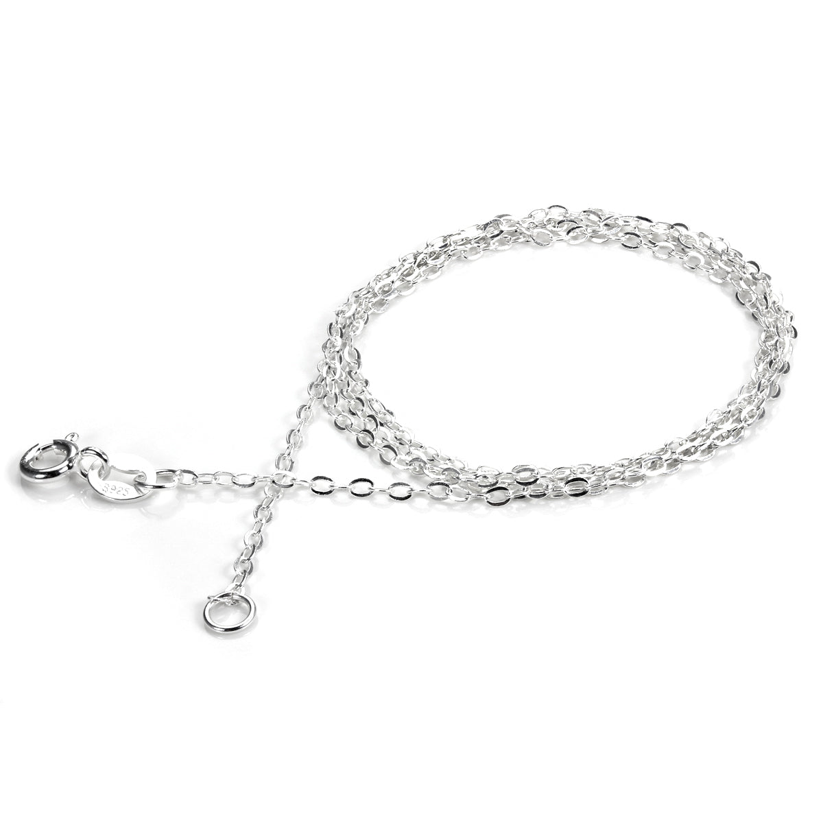 Sterling Silver Flat Trace Chain 16 - 28 Inches