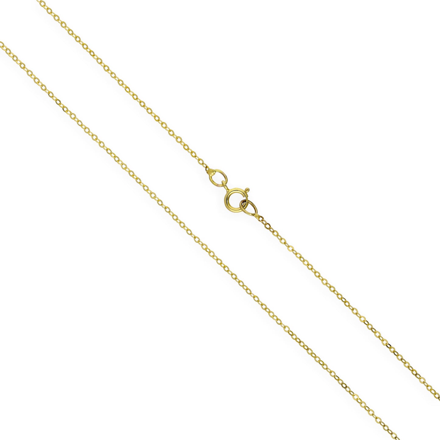 9ct Yellow Gold Hammered Trace Chain 16 - 24 Inches