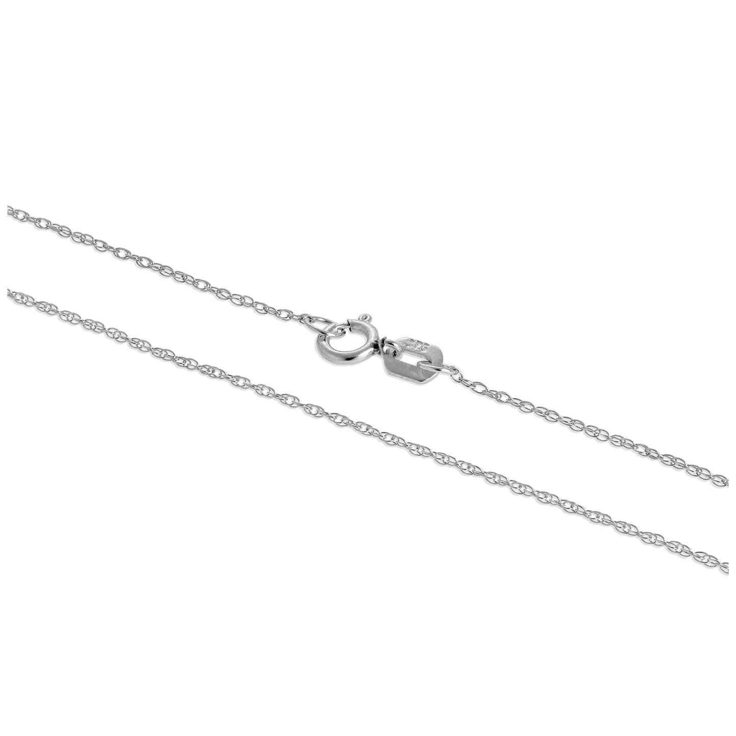 9ct White Gold Fine 18 Inch Prince of Wales Chain