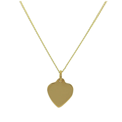9ct Yellow Gold Personalised Heart Necklace 16 - 18 Inches