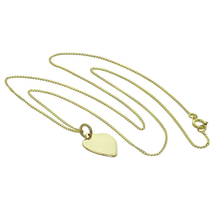 9ct Yellow Gold Personalised Heart Necklace 16 - 18 Inches