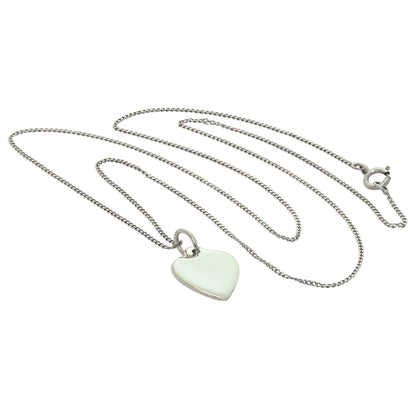 9ct White Gold Personalised Heart Necklace 16 - 18 Inches