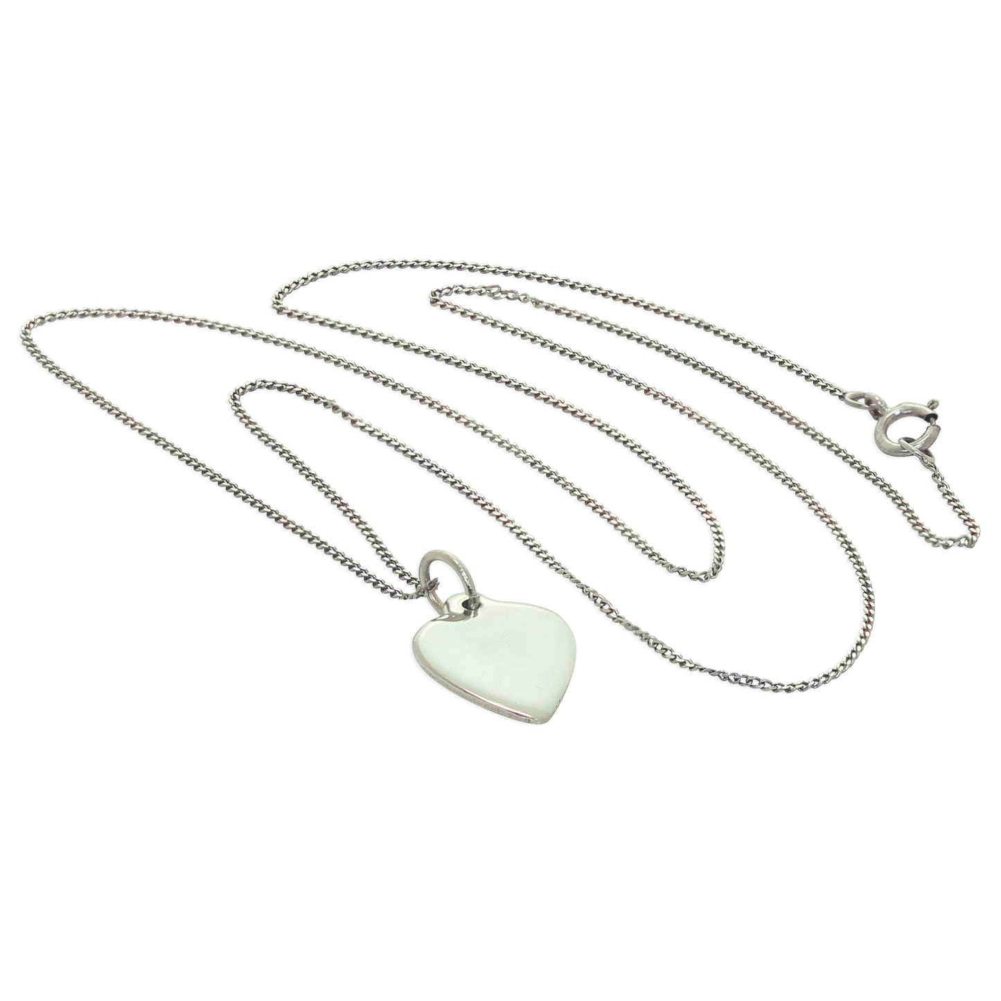 9ct White Gold Personalised Heart Necklace 16 - 18 Inches