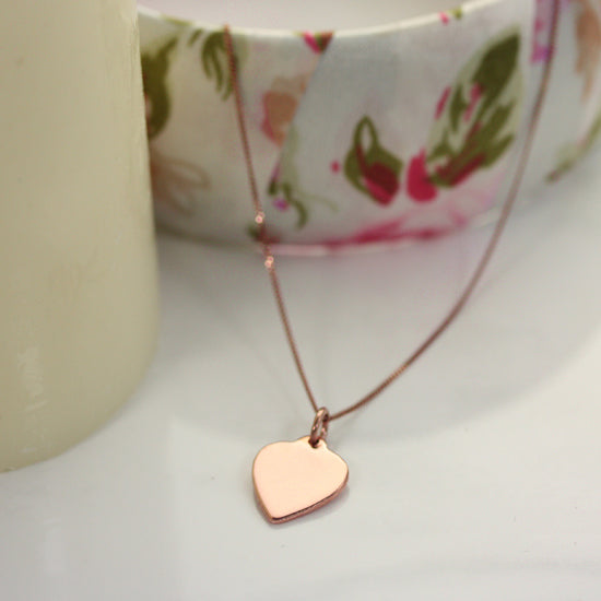 9ct Rose Gold Personalised Heart Necklace 16 - 20 Inches