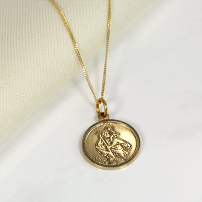 Personalised 9ct Gold St Christopher Necklace 16 - 18 Inches