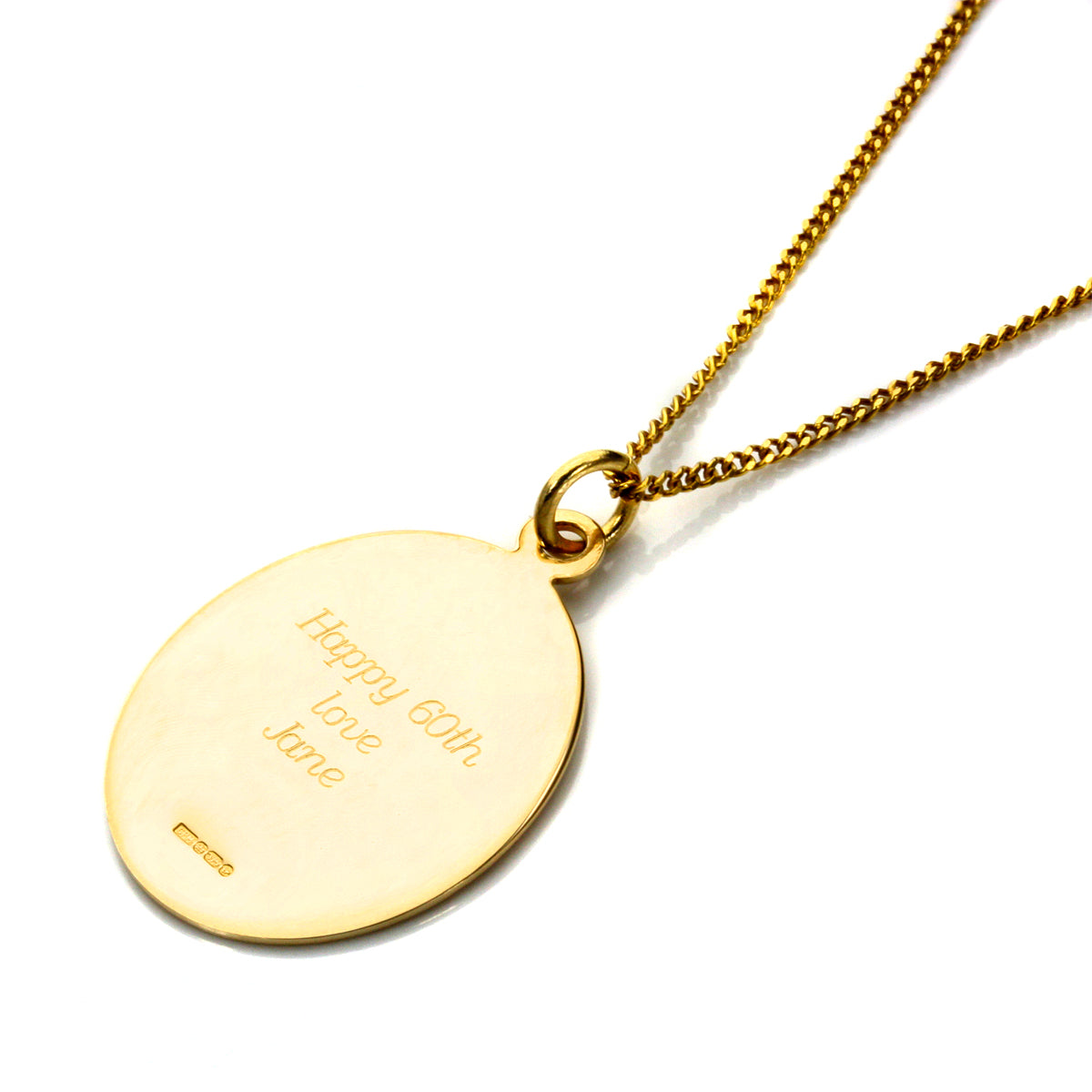 9ct Gold Oval Saint Christopher Pendant Necklace 16 - 20 Inches
