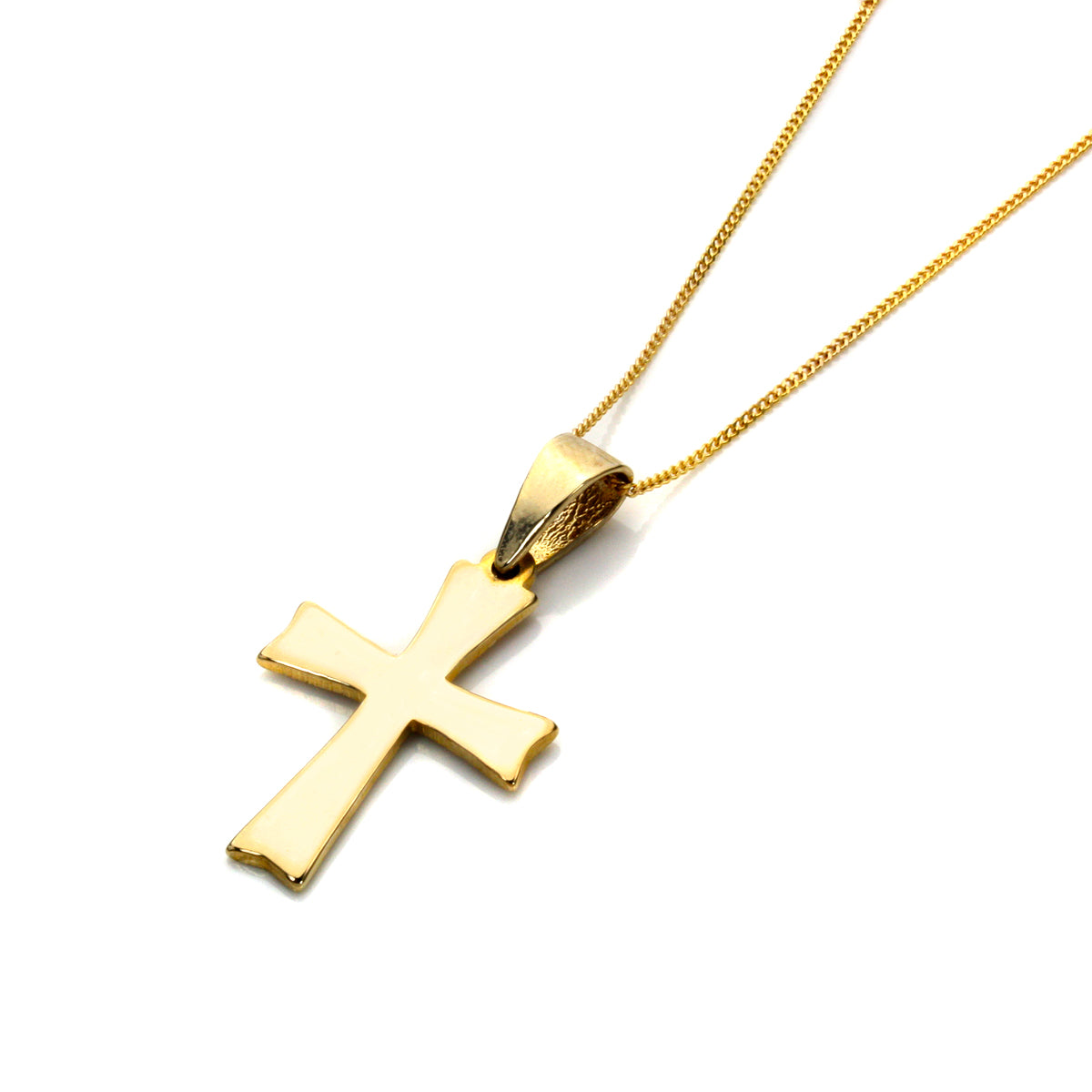 9ct Gold Cross Necklace 16 - 18 Inches