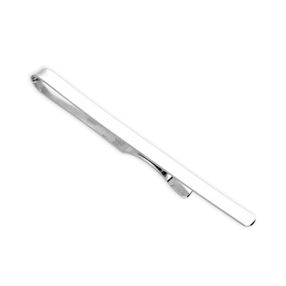 Slim sterling silver plain tie slide