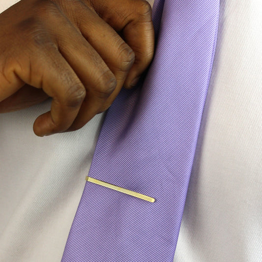 9ct Gold Engine Turned Slimline Tie Slide