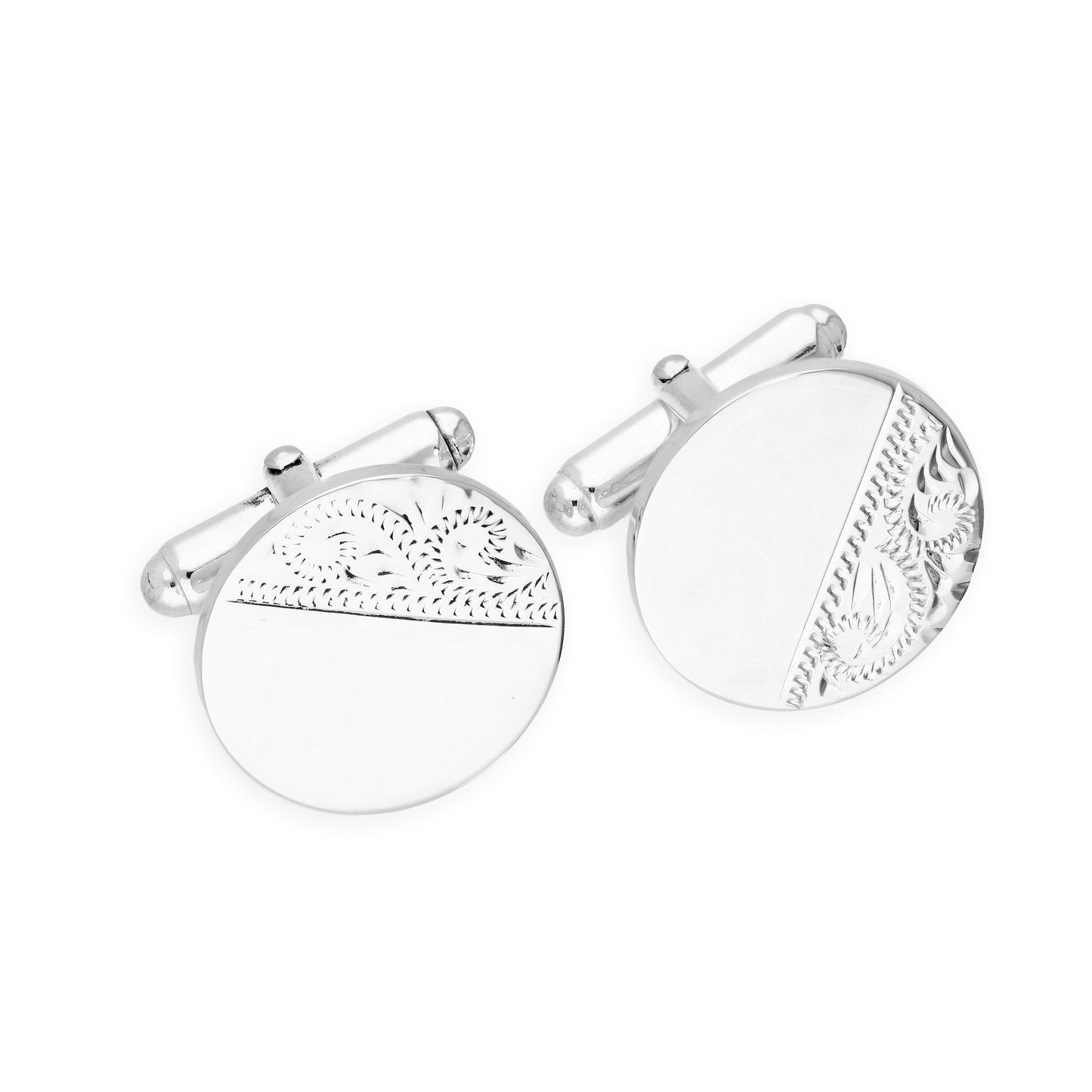 Sterling Silver Engraved Cufflinks