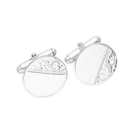 Sterling Silver Engraved Cufflinks