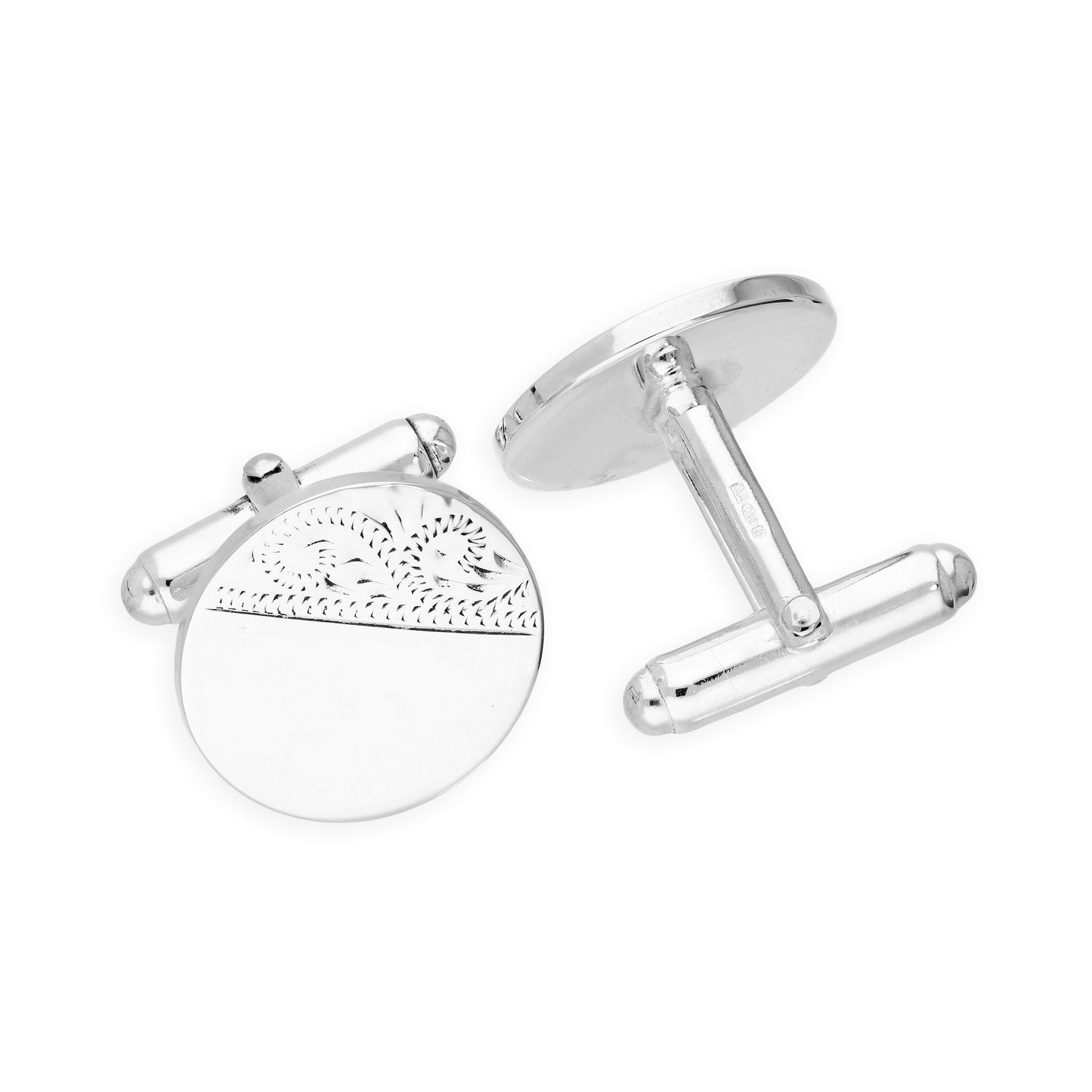 Sterling Silver Engraved Cufflinks