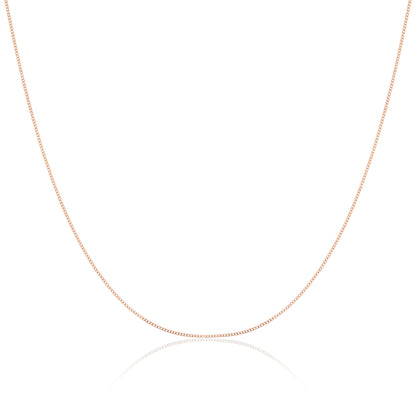 9ct Rose Gold Diamond Cut Curb Chain