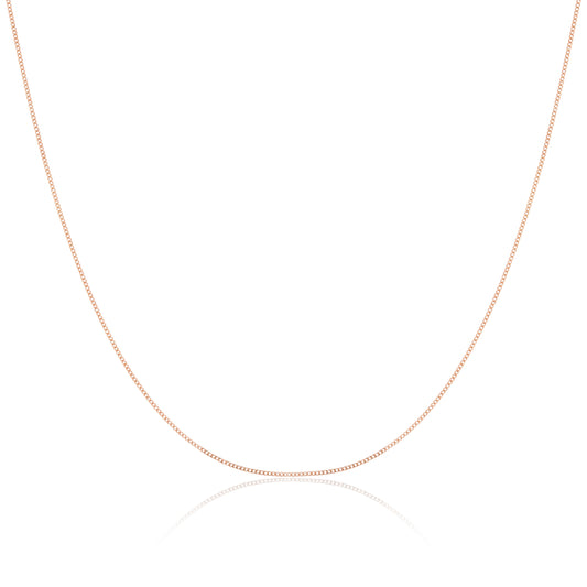 9ct Rose Gold Diamond Cut Curb Chain