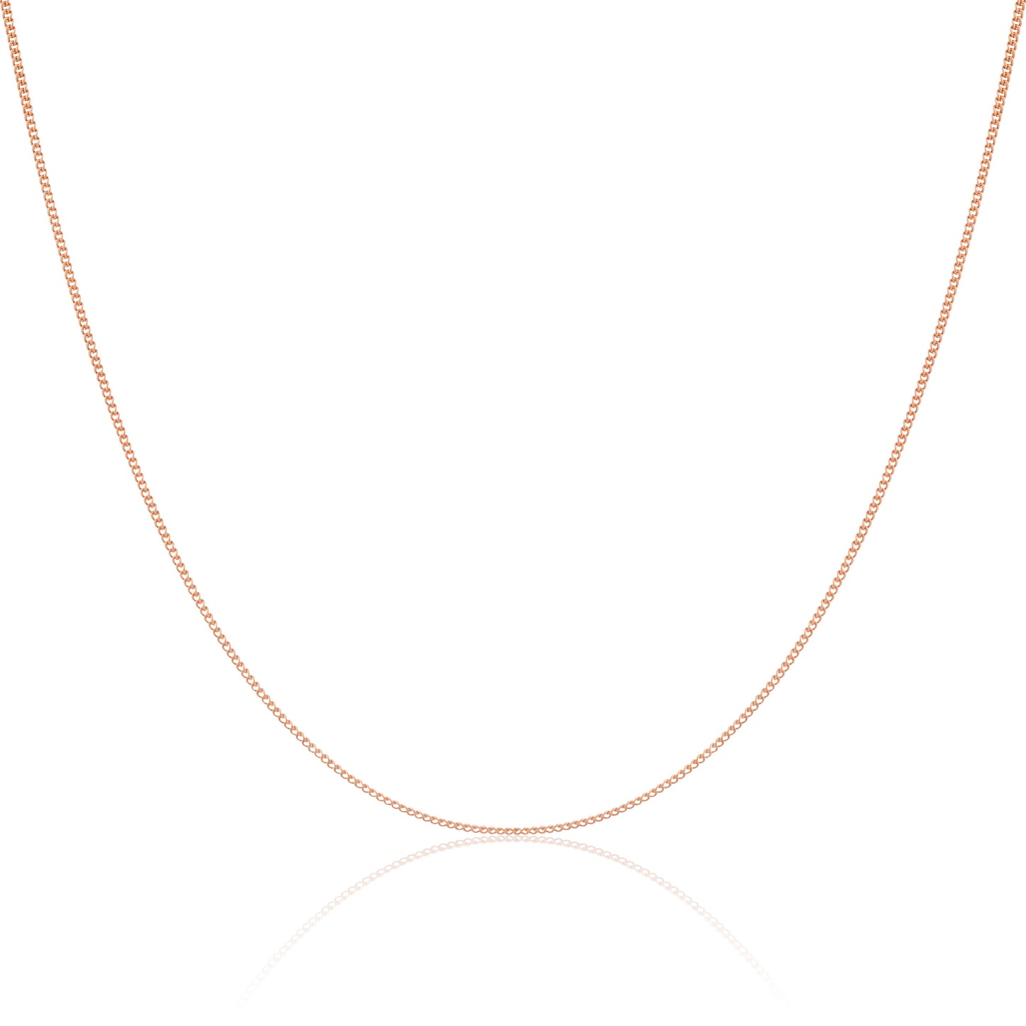 9ct Rose Gold Diamond Cut Curb Chain