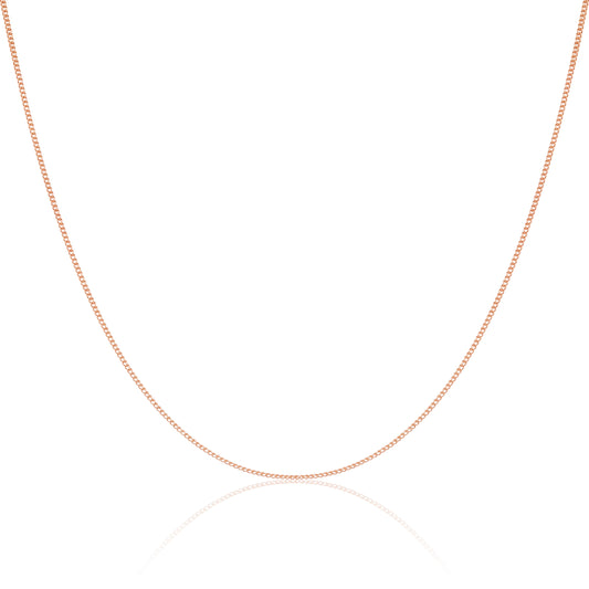 9ct Rose Gold Diamond Cut Curb Chain