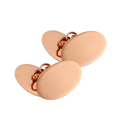 9ct Rose Gold Classic Oval Cufflinks