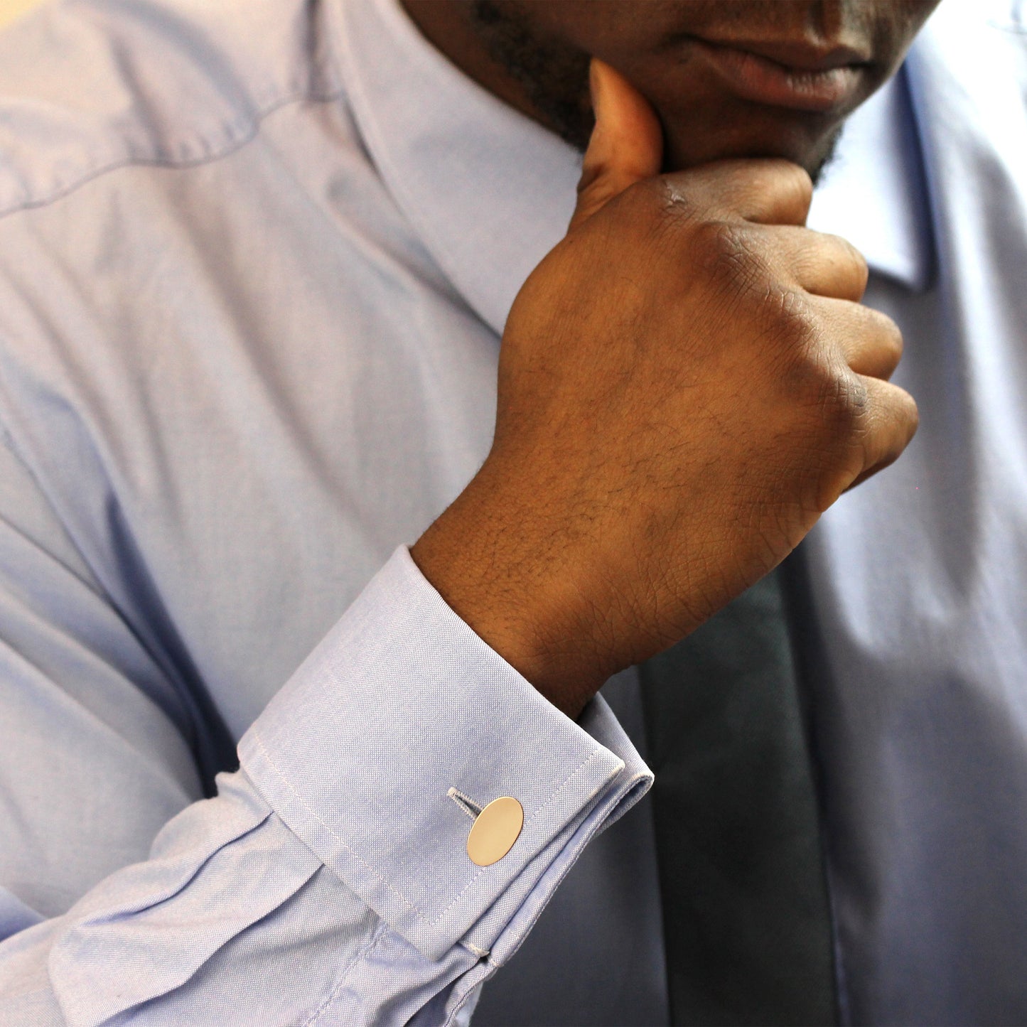 9ct Rose Gold Classic Oval Cufflinks