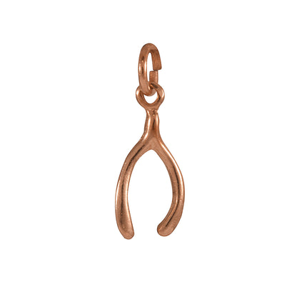 9ct Rose Gold Wishbone Charm