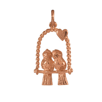 9ct Rose Gold Lovebirds Charm