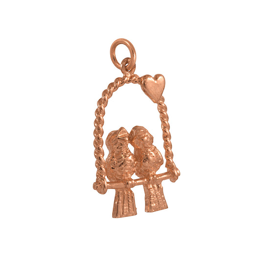 9ct Rose Gold Lovebirds Charm