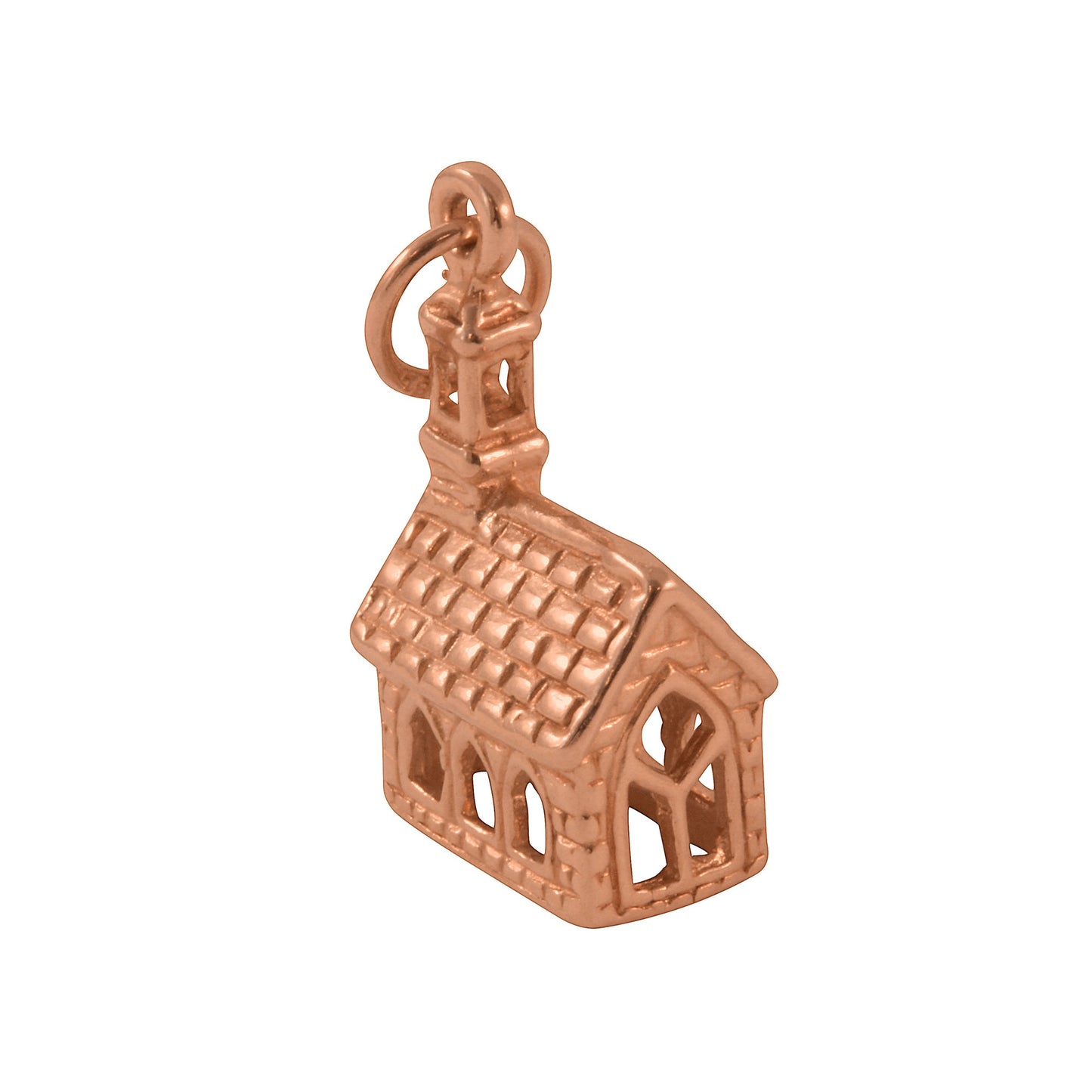 9ct Rose Gold Church Charm