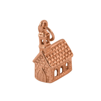 9ct Rose Gold Church Charm