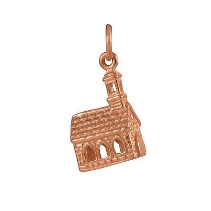 9ct Rose Gold Church Charm