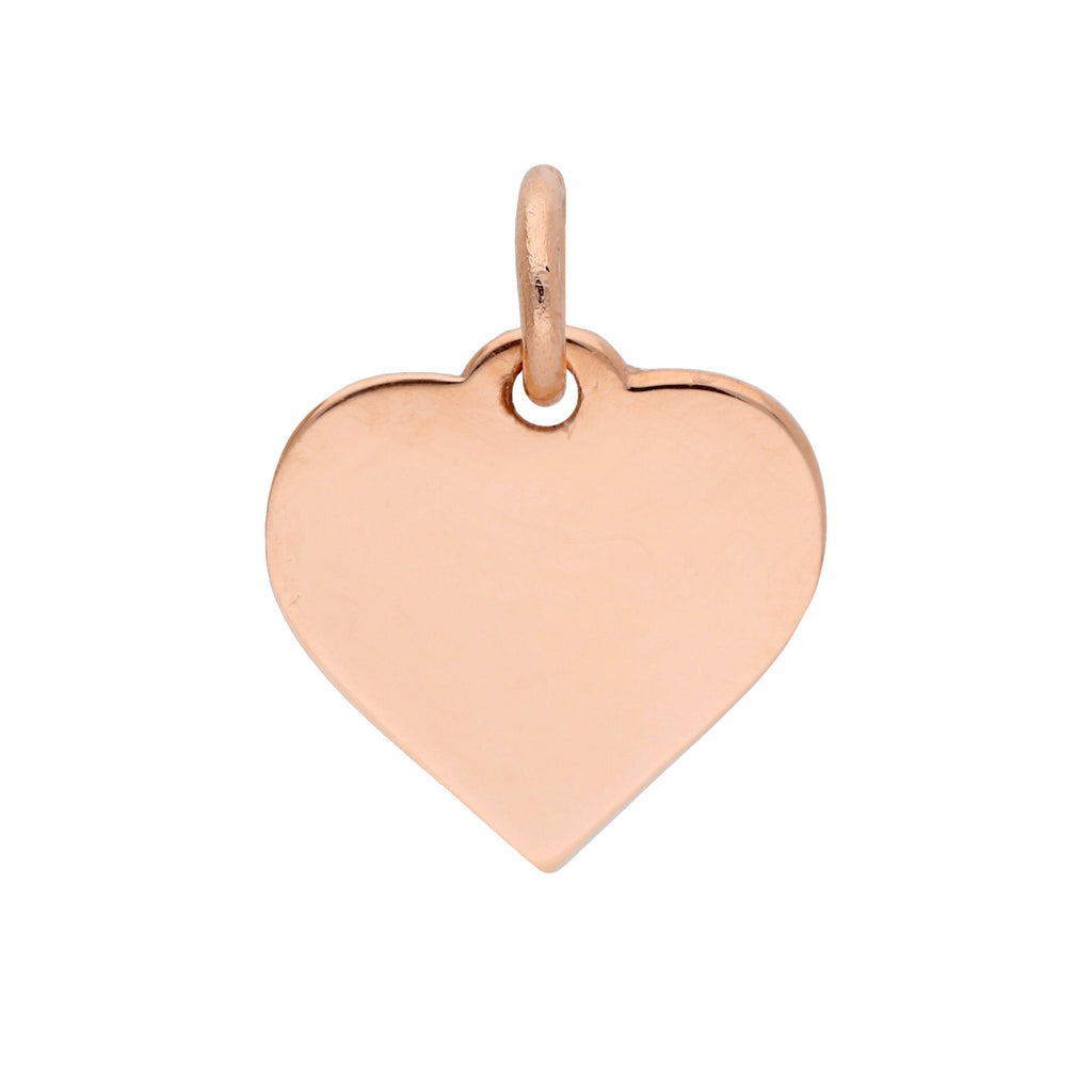 9ct rose gold small engravable heart charm
