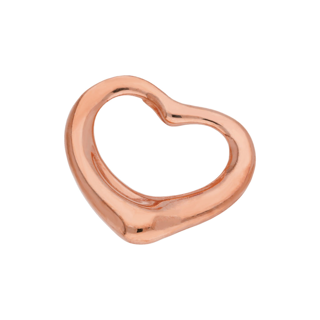 9ct rose gold floating heart charm