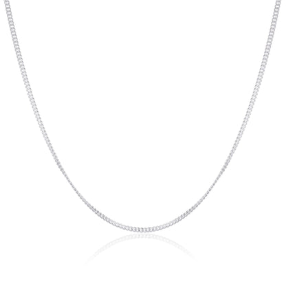 Sterling Silver Diamond Cut Curb Chain